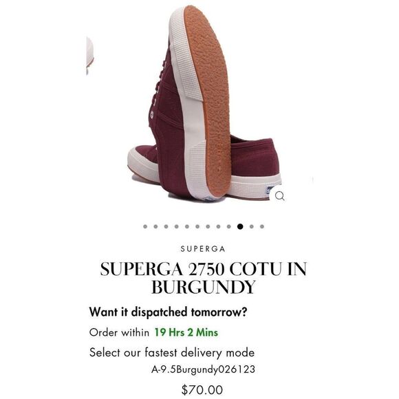 SUPERGA 2750 COTU IN BURGUNDY Sneakers with Gum Bottom - Picture 8 of 8